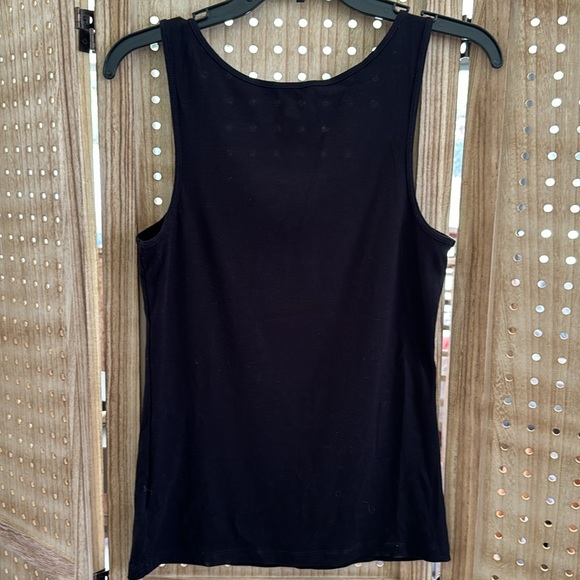 GAP-Print Ribbed Gap Logo Tank Top Color: BLACK Large - Picture 2 of 6